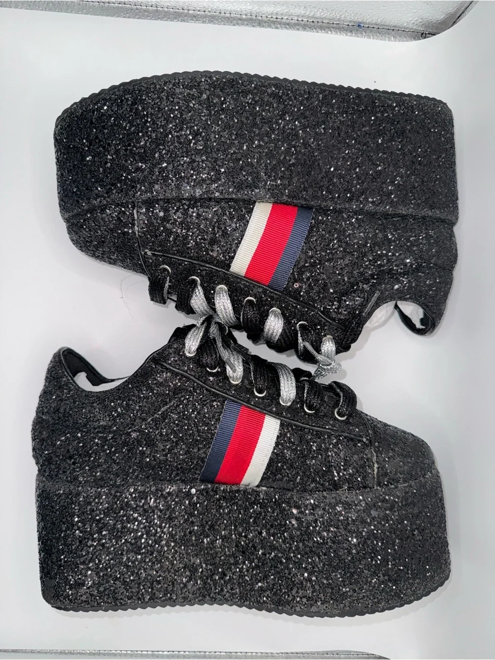 ✨ Cape Robbin Black Glitter Platform Sneakers | women 9/EU40